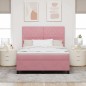 Letto Box Spring vidaXL con Materasso e LED Rosa 160x200 cm in Velluto