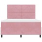 Letto Box Spring vidaXL con Materasso e LED Rosa 160x200 cm in Velluto