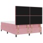 Letto Box Spring vidaXL con Materasso e LED Rosa 160x200 cm in Velluto
