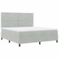 vidaXL Letto a Box Spring con Materasso e Luce LED Grigio Chiaro 180x200 cm Velluto