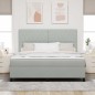 vidaXL Letto a Box Spring con Materasso e Luce LED Grigio Chiaro 180x200 cm Velluto