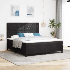 Letto a Molletta vidaXL con Materasso e LED Nero 180x200 cm Velluto