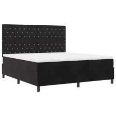 Letto a Molletta vidaXL con Materasso e LED Nero 180x200 cm Velluto