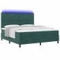 vidaXL Letto a Molle con Materasso e LED Verde Scuro 180x200 cm Velluto vidaXL Letto a Molle con Materasso e LED Verde Scuro 180x200 cm Velluto