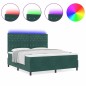 vidaXL Letto a Molle con Materasso e LED Verde Scuro 180x200 cm Velluto vidaXL Letto a Molle con Materasso e LED Verde Scuro 180x200 cm Velluto