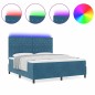 Letto a doghe vidaXL con materasso e LED Blu scuro 180x200 cm in velluto Letto a doghe vidaXL con materasso e LED Blu scuro 180x200 cm in velluto