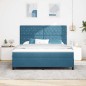 Letto a doghe vidaXL con materasso e LED Blu scuro 180x200 cm in velluto Letto a doghe vidaXL con materasso e LED Blu scuro 180x200 cm in velluto