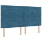 Letto a doghe vidaXL con materasso e LED Blu scuro 180x200 cm in velluto Letto a doghe vidaXL con materasso e LED Blu scuro 180x200 cm in velluto