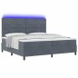 vidaXL Letto a Box con Materasso e LED Grigio Scuro 200x200 cm in Velluto vidaXL Letto a Box con Materasso e LED Grigio Scuro 200x200 cm in Velluto