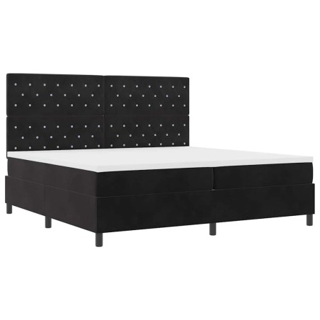 vidaXL Letto a Contenitore con Materasso e LED Nero 200x200 cm Velluto