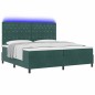 Letto a A molle con materasso e LED Verde scuro 200x200 cm Velluto