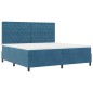 Letto a box spring vidaXL con materasso e LED blu scuro 200x200 cm in velluto