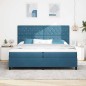 Letto a box spring vidaXL con materasso e LED blu scuro 200x200 cm in velluto