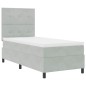 letto box spring vidaXL con materasso e luce LED grigio chiaro 80x200 cm velluto