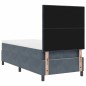 Letto Box Spring vidaXL con Materasso e LED Grigio Scuro 80x200 cm Velluto