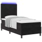 vidaXL Letto Box Spring con Materasso e LED Nero 80x200 cm Velluto vidaXL Letto Box Spring con Materasso e LED Nero 80x200 cm Velluto