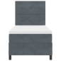 vidaXL Letto a Box con Materasso e LED Grigio Scuro 90x190 cm Velluto vidaXL Letto a Box con Materasso e LED Grigio Scuro 90x190 cm Velluto
