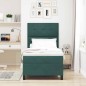 vidaXL Box Spring Letto con Materasso e LED Verde Scuro 90x190 cm Velluto