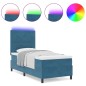Letto Box Spring con Materasso e LED Blu Scuro 90x190 cm Velluto Letto Box Spring con Materasso e LED Blu Scuro 90x190 cm Velluto
