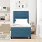 Letto Box Spring con Materasso e LED Blu Scuro 90x190 cm Velluto Letto Box Spring con Materasso e LED Blu Scuro 90x190 cm Velluto