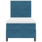Letto Box Spring con Materasso e LED Blu Scuro 90x190 cm Velluto Letto Box Spring con Materasso e LED Blu Scuro 90x190 cm Velluto