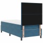 Letto Box Spring con Materasso e LED Blu Scuro 90x190 cm Velluto Letto Box Spring con Materasso e LED Blu Scuro 90x190 cm Velluto