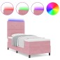 Letto dal Box Spring vidaXL con Materasso e LED Rosa 90x190 cm in Velluto