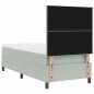 vidaXL Letto a Molla con Materasso e Luce LED Grigio Chiaro 100x200 cm Velluto
