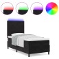 vidaXL Letto a Molle con Materasso e LED Nero 100x200 cm Velluto vidaXL Letto a Molle con Materasso e LED Nero 100x200 cm Velluto