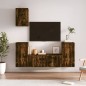 Set di Mobili Porta TV 5 pz Rovere Fumo in Legno Multistrato Set di Mobili Porta TV 5 pz Rovere Fumo in Legno Multistrato