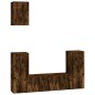 Set di Mobili Porta TV 5 pz Rovere Fumo in Legno Multistrato Set di Mobili Porta TV 5 pz Rovere Fumo in Legno Multistrato