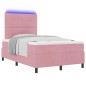 vidaXL Letto Box Spring con Materasso e LED Rosa 120x190 cm Velluto vidaXL Letto Box Spring con Materasso e LED Rosa 120x190 cm Velluto