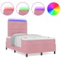 vidaXL Letto Box Spring con Materasso e LED Rosa 120x190 cm Velluto vidaXL Letto Box Spring con Materasso e LED Rosa 120x190 cm Velluto