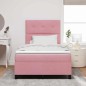 vidaXL Letto Box Spring con Materasso e LED Rosa 120x190 cm Velluto vidaXL Letto Box Spring con Materasso e LED Rosa 120x190 cm Velluto