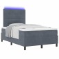 vidaXL Letto a Molle con Materasso e LED Grigio Scuro 120x200 cm Velluto vidaXL Letto a Molle con Materasso e LED Grigio Scuro 120x200 cm Velluto