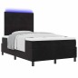Letto Box Spring vidaXL con Materasso e LED Nero 120x200 cm Velluto