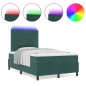 vidaXL Letto Box Spring con Materasso e LED Verde Scuro 120x200 cm Velluto vidaXL Letto Box Spring con Materasso e LED Verde Scuro 120x200 cm Velluto
