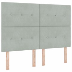 vidaXL Letto Box Spring con Materasso e Luce LED Grigio Chiaro 140x190 cm Velluto