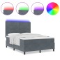vidaXL Letto con Materasso e LED Grigio Scuro 140x190 cm Velluto vidaXL Letto con Materasso e LED Grigio Scuro 140x190 cm Velluto