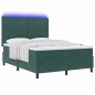 Letto a Mola vidaXL con Materasso e LED Verde Scuro 140x190 cm Velluto Letto a Mola vidaXL con Materasso e LED Verde Scuro 140x190 cm Velluto