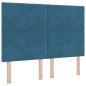Letto a Molletta con Materasso e LED Blu Scuro 140x190 cm in Velluto