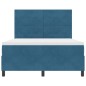 Letto a Molletta con Materasso e LED Blu Scuro 140x190 cm in Velluto