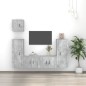 Set di Mobili Porta TV 5 pz Grigio Cemento in Legno Multistrato Set di Mobili Porta TV 5 pz Grigio Cemento in Legno Multistrato