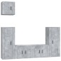 Set di Mobili Porta TV 5 pz Grigio Cemento in Legno Multistrato Set di Mobili Porta TV 5 pz Grigio Cemento in Legno Multistrato