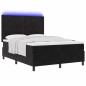 vidaXL Letto Box Spring con Materasso e LED Nero 140x200 cm Velluto
