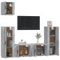 Set di Mobili Porta TV 5 pz Grigio Cemento in Legno Multistrato Set di Mobili Porta TV 5 pz Grigio Cemento in Legno Multistrato