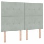 vidaXL Letto con Box Spring e Materasso & Luce LED Grigio Chiaro 160x200 cm Velluto vidaXL Letto con Box Spring e Materasso & Luce LED Grigio Chiaro 160x200 cm Velluto
