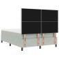 vidaXL Letto con Box Spring e Materasso & Luce LED Grigio Chiaro 160x200 cm Velluto vidaXL Letto con Box Spring e Materasso & Luce LED Grigio Chiaro 160x200 cm Velluto