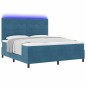 vidaXL Letto Box Spring con Materasso e LED Blu Scuro 180x200 cm Velluto vidaXL Letto Box Spring con Materasso e LED Blu Scuro 180x200 cm Velluto