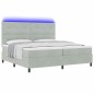 vidaXL Letto Box Spring con Materasso e Luce LED Grigio Chiaro 200x200 cm Velluto